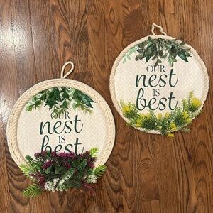 Our Nest is Best Hanging Sign Set- Handmade